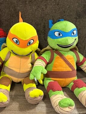 Build-A-Bear Teenage Mutant Ninja Turtles Plush — Orange & Blue Masked Turtles